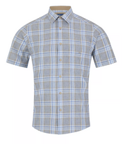 DG’s Drifter – Regular Fit – Light Brown – Short Sleeve Checked Casual Shirt