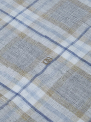 DG’s Drifter – Regular Fit – Light Brown – Short Sleeve Checked Casual Shirt