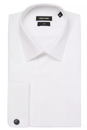 Remus Uomo – Slim Fit – White – Rome Pleated Front Formal Shirt