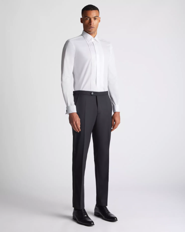Remus Uomo – Slim Fit – White – Rome Pleated Front Formal Shirt