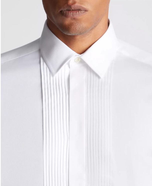 Remus Uomo – Slim Fit – White – Rome Pleated Front Formal Shirt
