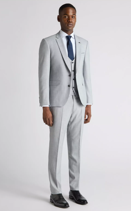 Remus Uomo – Slim Fit – Sky Blue – Lucian Micro Houndstooth Suit Jacket