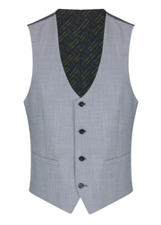 Remus Uomo – Slim Fit – Sky Blue – Lucian Micro Houndstooth Waistcoat