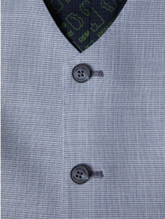 Remus Uomo – Slim Fit – Sky Blue – Lucian Micro Houndstooth Waistcoat