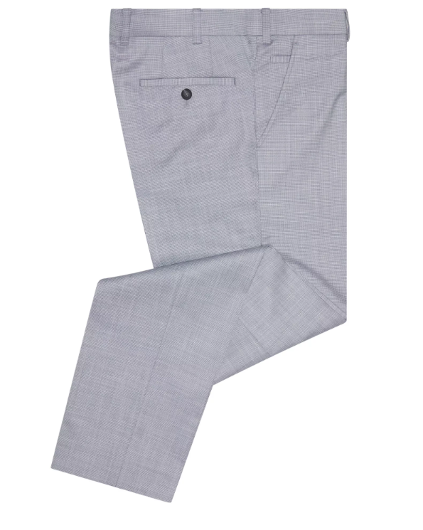 Remus Uomo – Slim Fit – Sky Blue – Lucian Micro Houndstooth Trousers