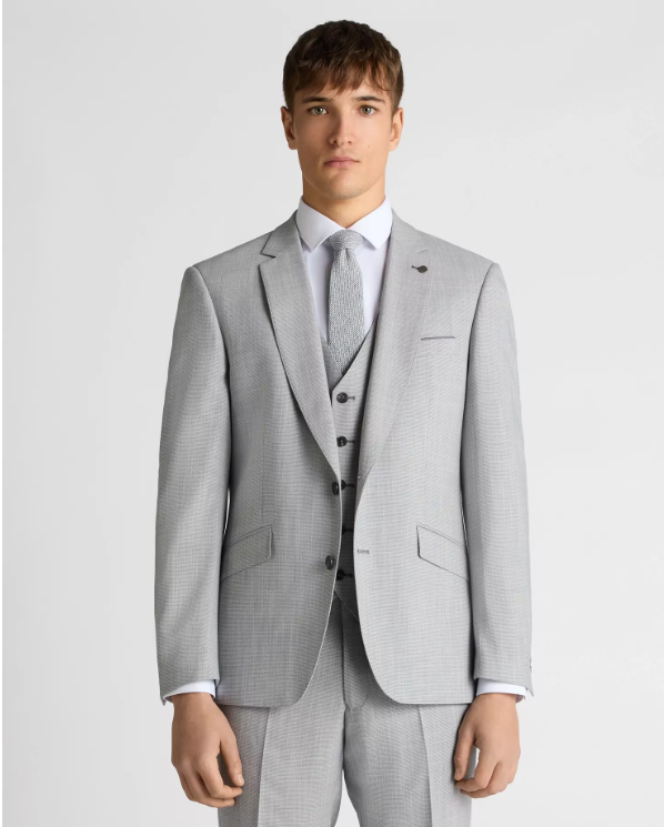 Remus Uomo – Tapered Fit – Sky Blue – Palucci Micro Houndstooth Suit Jacket