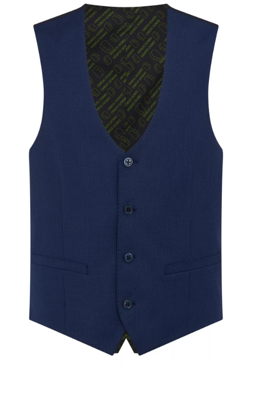 Remus Uomo – Slim Fit – Dark Blue – Lucian Checked Waistcoat