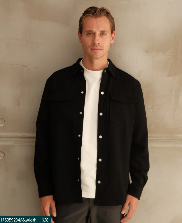 Walker & Hunt – Regular Fit – Navy – Mason Overshirt