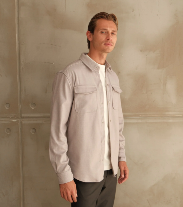 Walker & Hunt – Regular Fit – Grey – Mason Overshirt