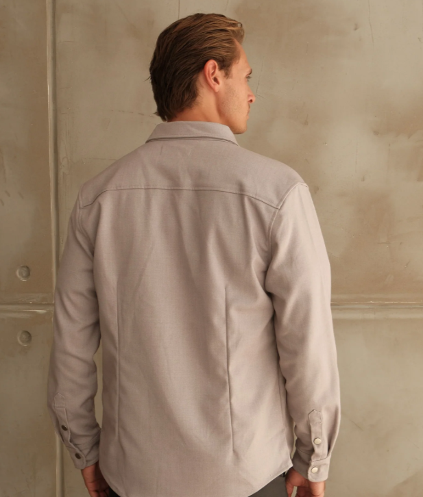 Walker &amp; Hunt – Regular Fit – Grey – Mason Overshirt
