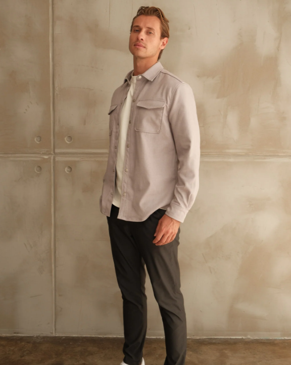 Walker &amp; Hunt – Regular Fit – Grey – Mason Overshirt