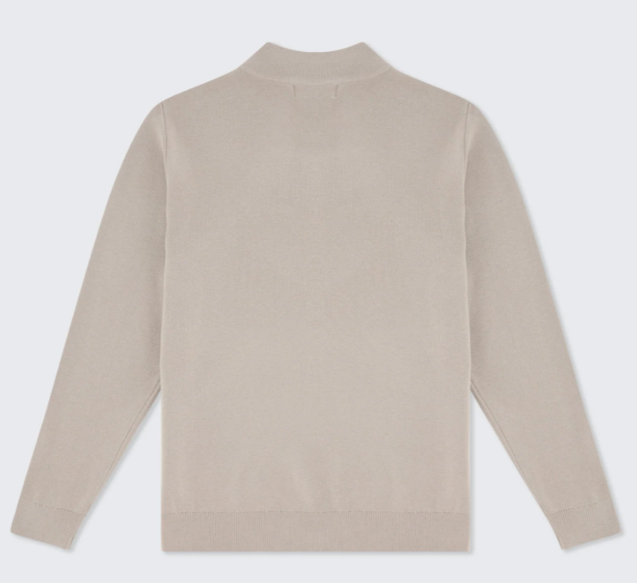 Walker & Hunt – Slim Fit – Oat – Knitted Quarter Zip