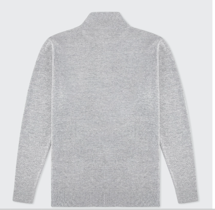 Walker &amp; Hunt – Slim Fit – Grey – Knitted Quarter Zip