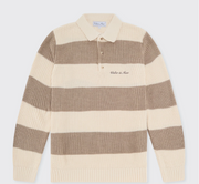 Walker & Hunt – Regular Fit – Mocha &amp; Cream – Rugby Knit