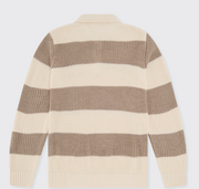 Walker & Hunt – Regular Fit – Mocha &amp; Cream – Rugby Knit