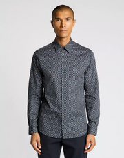 Remus Uomo – Regular Fit – Navy Small Print Cotton Shirt