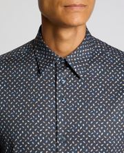 Remus Uomo – Regular Fit – Navy Small Print Cotton Shirt