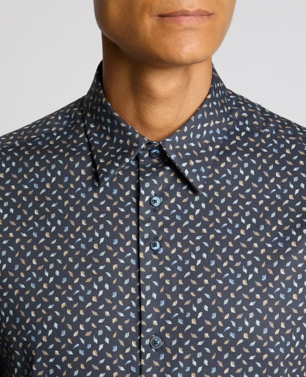 Remus Uomo – Regular Fit – Navy Small Print Cotton Shirt