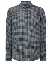 Remus Uomo – Tapered Fit – Grey Check Cotton Blend Shirt