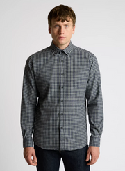 Remus Uomo – Tapered Fit – Grey Check Cotton Blend Shirt