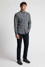 Remus Uomo – Tapered Fit – Grey Check Cotton Blend Shirt