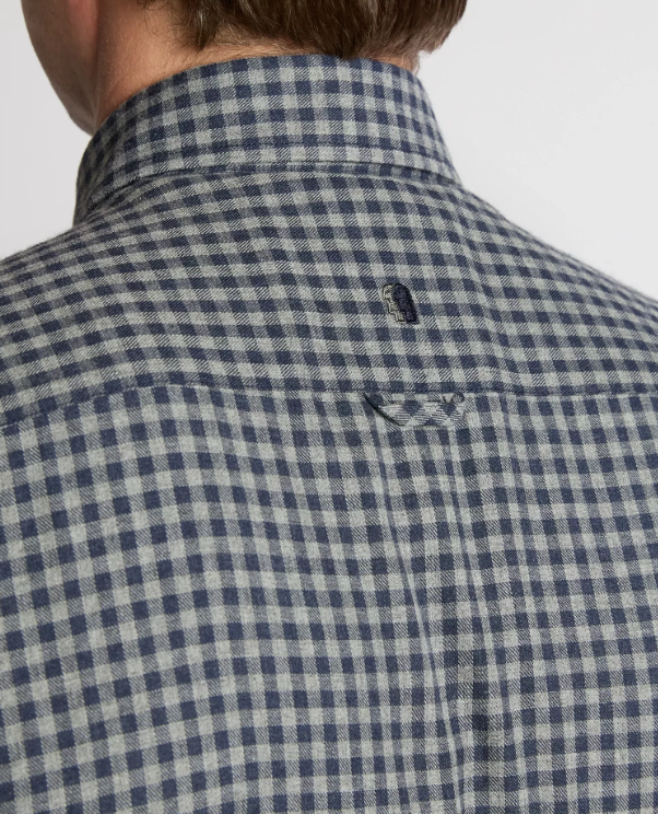 Remus Uomo – Tapered Fit – Grey Check Cotton Blend Shirt