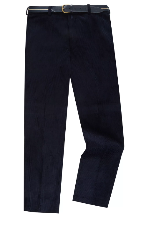 Prestige – Navy – San Remo Classic Fit Cord Stripe Casual Trousers