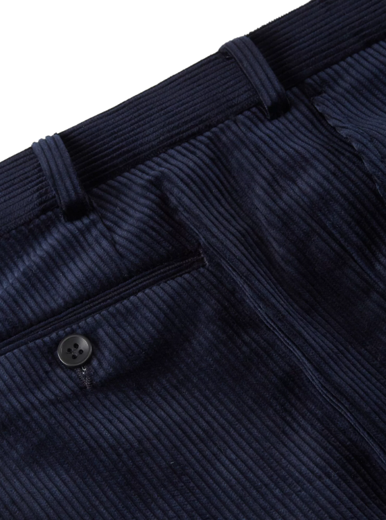 Prestige – Navy – San Remo Classic Fit Cord Stripe Casual Trousers
