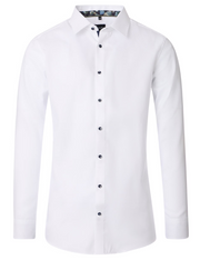 Venti – Modern Fit – Plain Structured Cotton Shirt