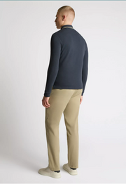 Remus Uomo – Dark Blue – Long Sleeve Cotton-Stretch Polo Shirt