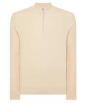Remus Uomo – Stone – Cotton 1/4 Zip Sweater