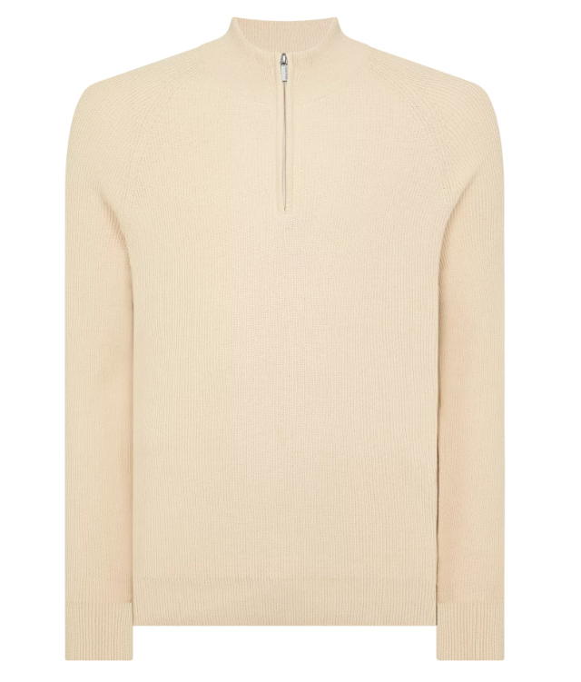 Remus Uomo – Stone – Cotton 1/4 Zip Sweater