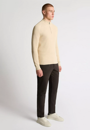 Remus Uomo – Stone – Cotton 1/4 Zip Sweater