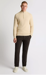Remus Uomo – Stone – Cotton 1/4 Zip Sweater