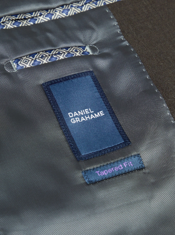 Daniel Grahame – Dark Brown – Damon Tapered Fit Wool Blend Suit Jacket