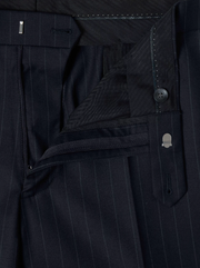 Daniel Grahame – Navy – Damon Tapered Fit Pinstripe Wool Blend Suit Trousers