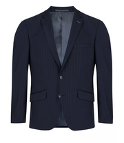 Daniel Grahame – Navy – Damon Tapered Fit Pinstripe Wool Blend Suit Jacket