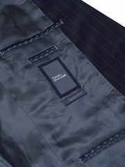 Daniel Grahame – Navy – Damon Tapered Fit Pinstripe Wool Blend Suit Jacket