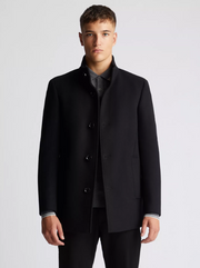 Remus Uomo – Black – Jonah Tapered Fit Wool-Blend Overcoat