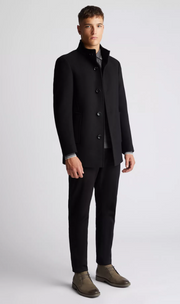 Remus Uomo – Black – Jonah Tapered Fit Wool-Blend Overcoat