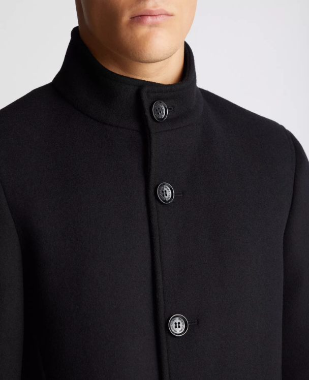Remus Uomo – Black – Jonah Tapered Fit Wool-Blend Overcoat