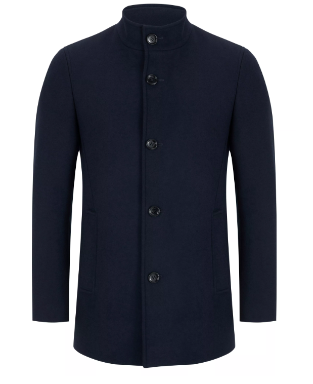 Remus Uomo – Navy – Jonah Tapered Fit Wool-Blend Overcoat