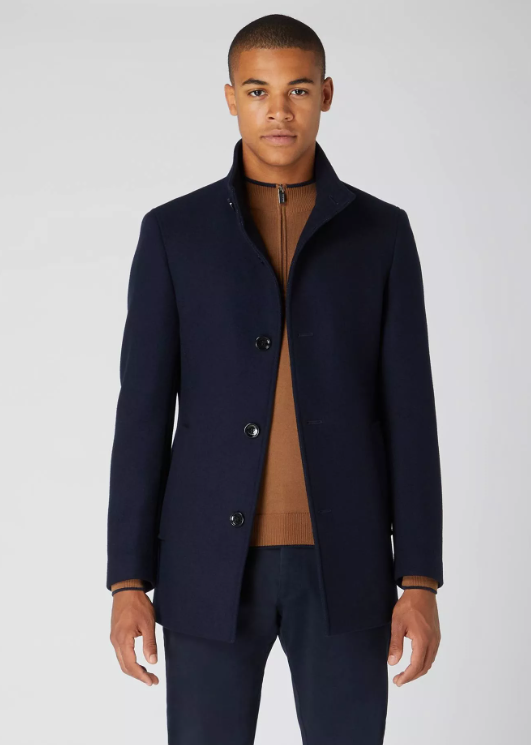 Remus Uomo – Navy – Jonah Tapered Fit Wool-Blend Overcoat