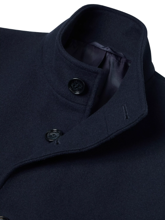 Remus Uomo – Navy – Jonah Tapered Fit Wool-Blend Overcoat
