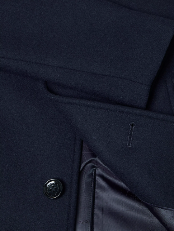 Remus Uomo – Navy – Jonah Tapered Fit Wool-Blend Overcoat