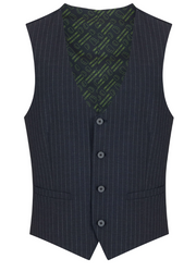 Remus Uomo – Navy – Lucian Slim Fit Pinstripe Wool Blend Waistcoat