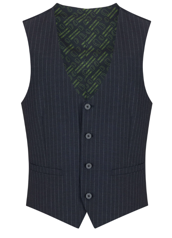 Remus Uomo – Navy – Lucian Slim Fit Pinstripe Wool Blend Waistcoat