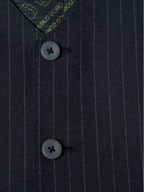 Remus Uomo – Navy – Lucian Slim Fit Pinstripe Wool Blend Waistcoat