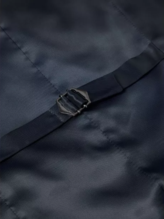 Remus Uomo – Navy – Lucian Slim Fit Pinstripe Wool Blend Waistcoat