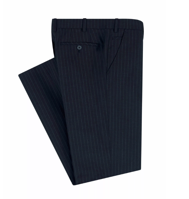 Remus Uomo – Navy – Lucian Slim Fit Pinstripe Wool Blend Suit Trousers